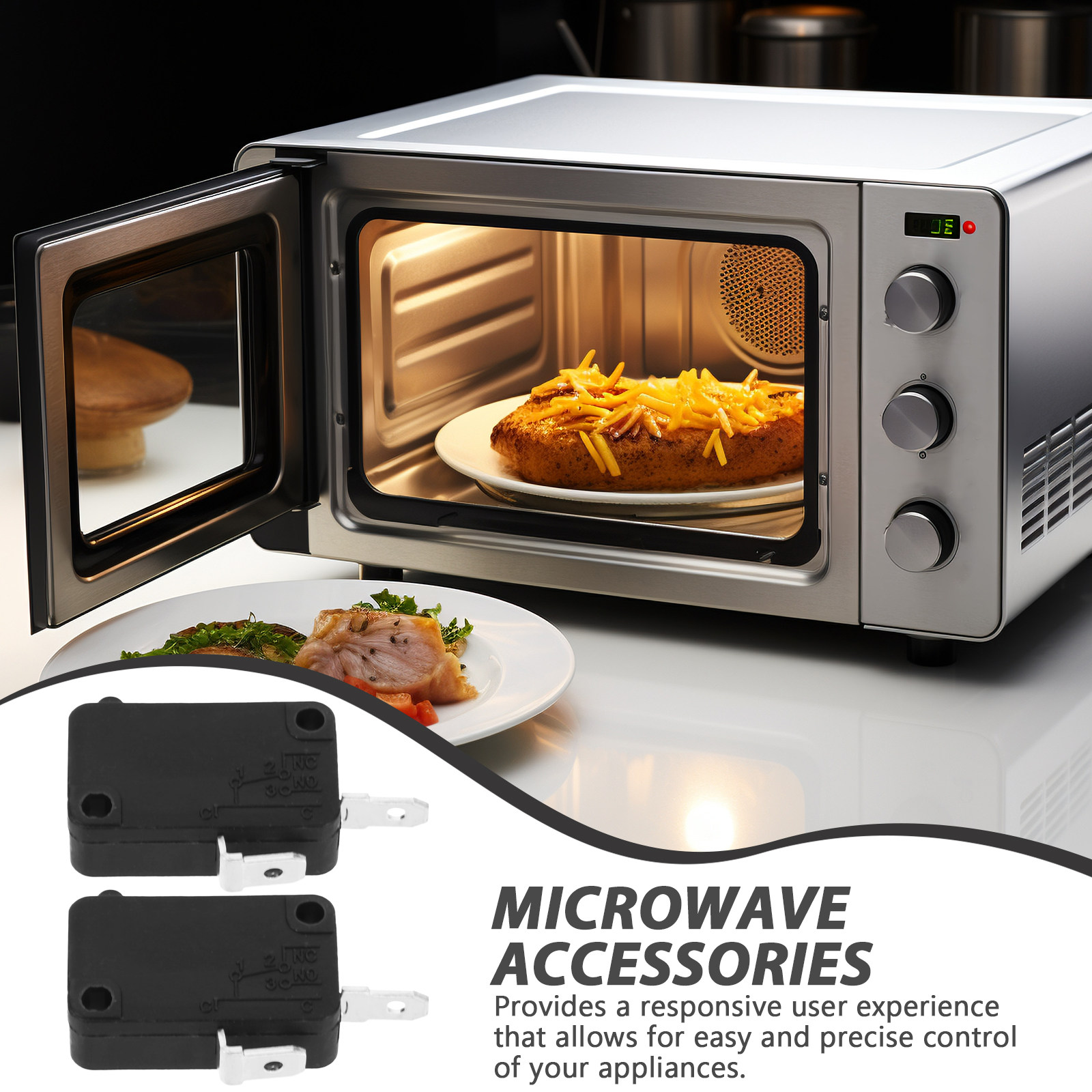 Home Appliances - 2Pcs Micro Switch 2-Pin Normally Open
